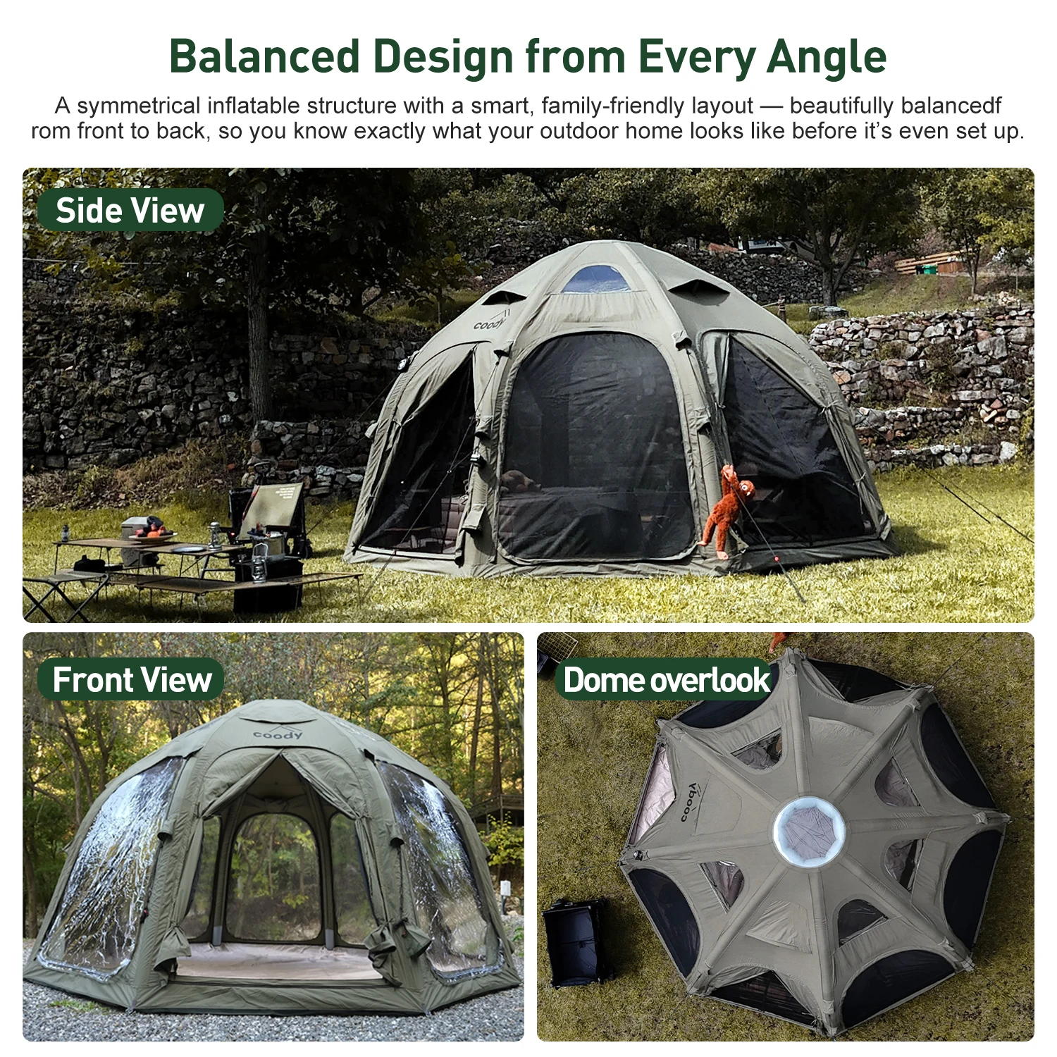 Dome Air Tent-Army Green Dome  - Outdoor Camping Venues 评论和价格