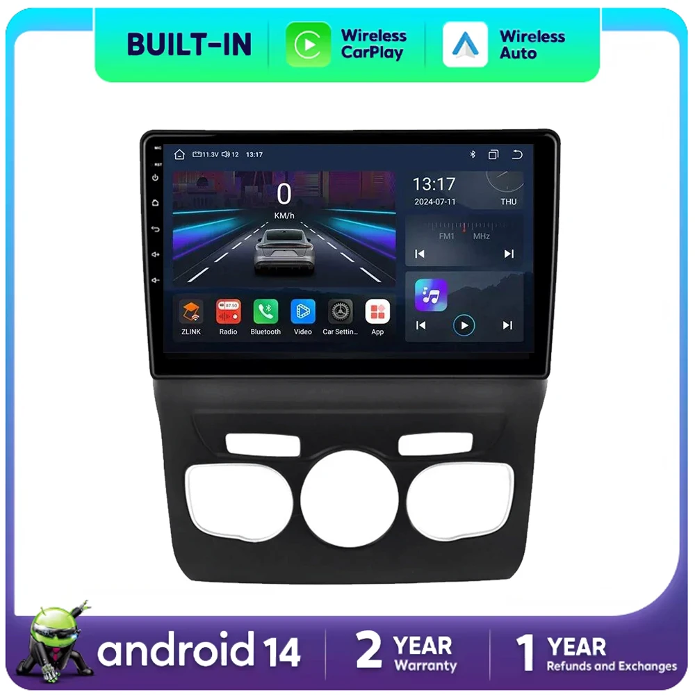 

4G+64G Android 14.0 Car Radio Stereo Multimedia Video Player For Citroen C4 2 B7 2013 2014 2015 2016 Navi GPS Carplay RDS DSP