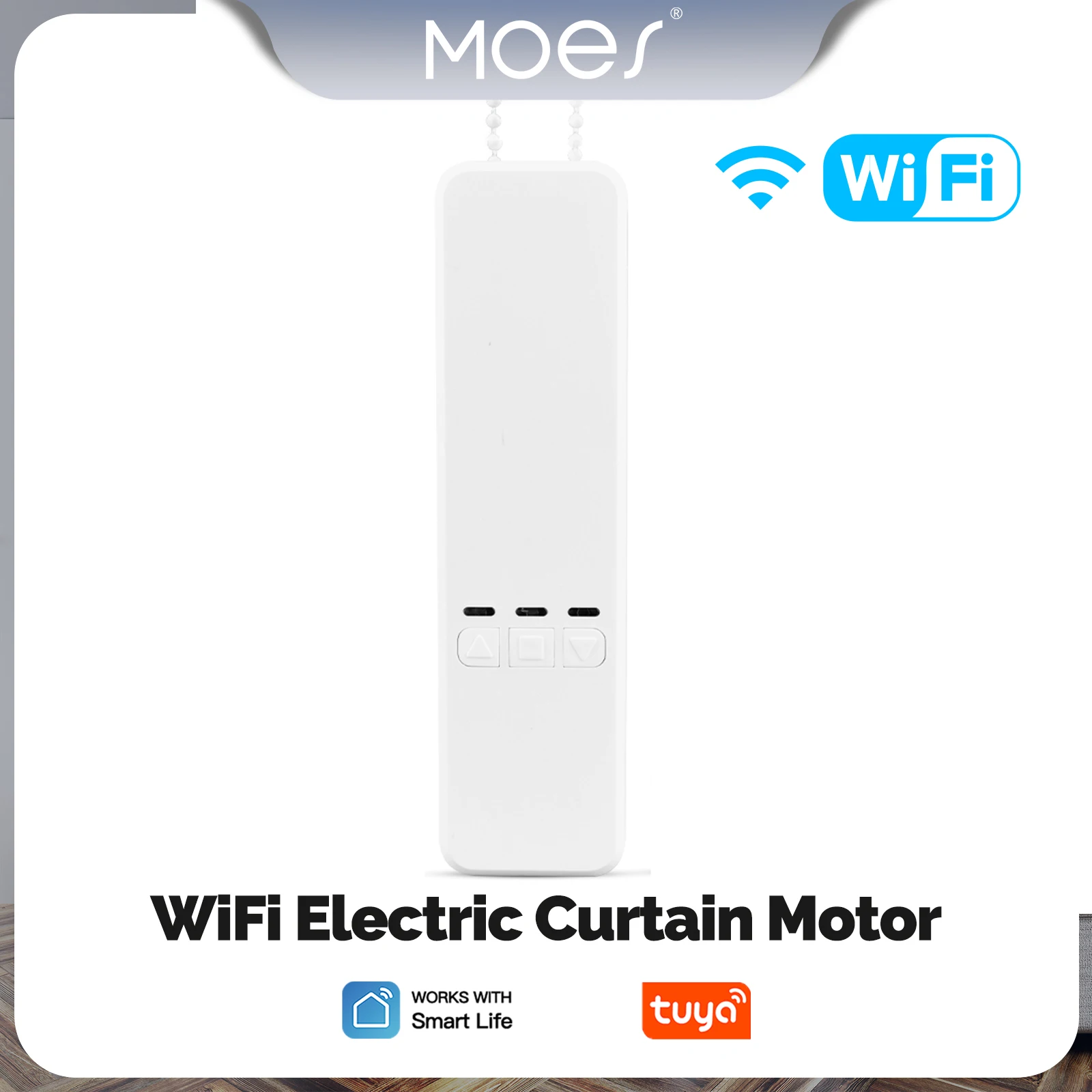 Kit de Motor Eléctrico Inteligente WiFi MOES Tuya para Persianas Enrollables, Control Remoto RF, App Smart Life, Compatible con Alexa/Google