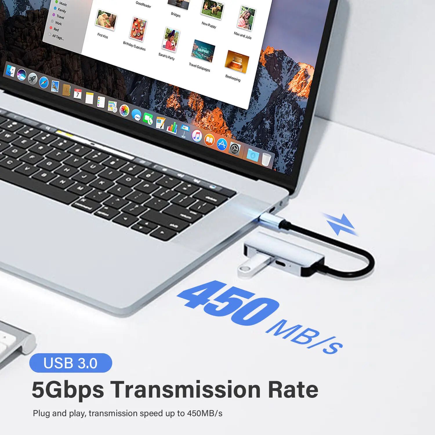 USB C к HDMI многопортовый адаптер Тип C концентратор Thunderbolt 3 выхода USB 3,0 порт зарядки 100 Вт Galaxy MacBook iphone15 ipad