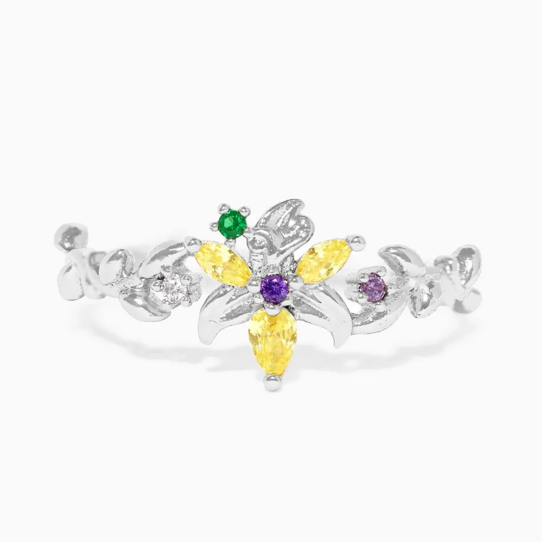 Neuer süßer, farbenfroher Zirkon-Prinzessinnenring für Damen und Mädchen, modischer Vintage-Herz-Zirkon-Tierring, verstellbarer Schmuckring, Geschenk. – Detail 8