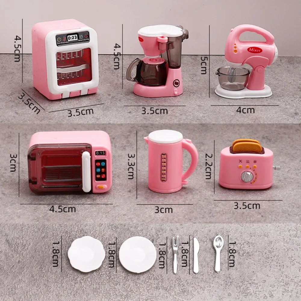 Electrodomésticos de cocina en miniatura 1:12, cafetera, batidor de huevos, máquina para hacer pan, horno, Mini comida, modelo de casa de muñecas DIY, accesorios, juguete de regalo