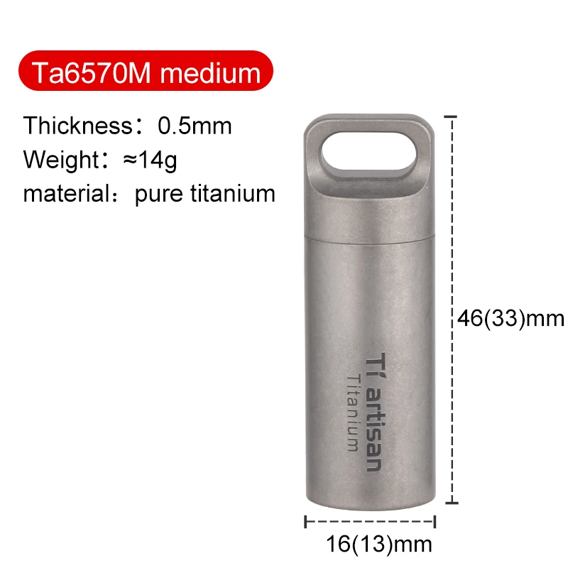 Tiartisan Titan Mini EDC Werkzeuge Tragbare versiegelte Medizinflasche Home Outdoor Pillendose Wasserdichter Titan-Pillenbehälter 9
