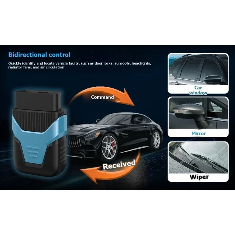 

Сканер X39A-OBD2 для автомобилей, выпускающихся с 1996 года, беспроводной Bluetooth-считыватель кодов для программирования ключей, совместимый с Android.