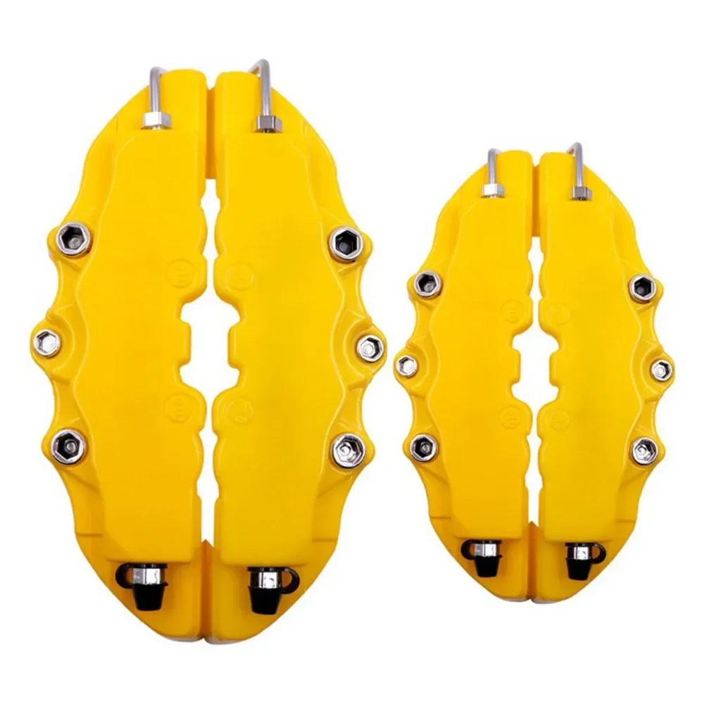 Car Caliper Cover Kits Yellow 3D Style Accessories Brake Caliper Disc Front/Rear Parts Replacement Universal Practical Durable