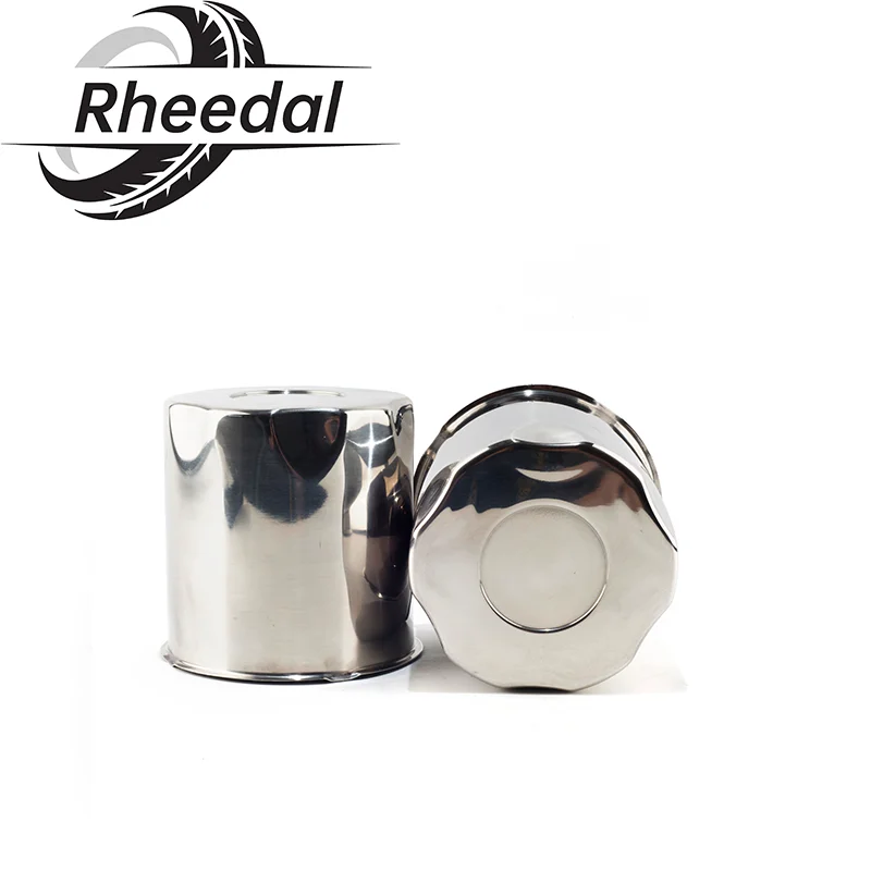 

Rheedal 2Pcs 108mm/4.25" Hub 106mm/4.17" H Stainless PUSH-THRU HUB CENTER CAP For 4.25" Bore 4.17" H Trailer Wheel Center Caps