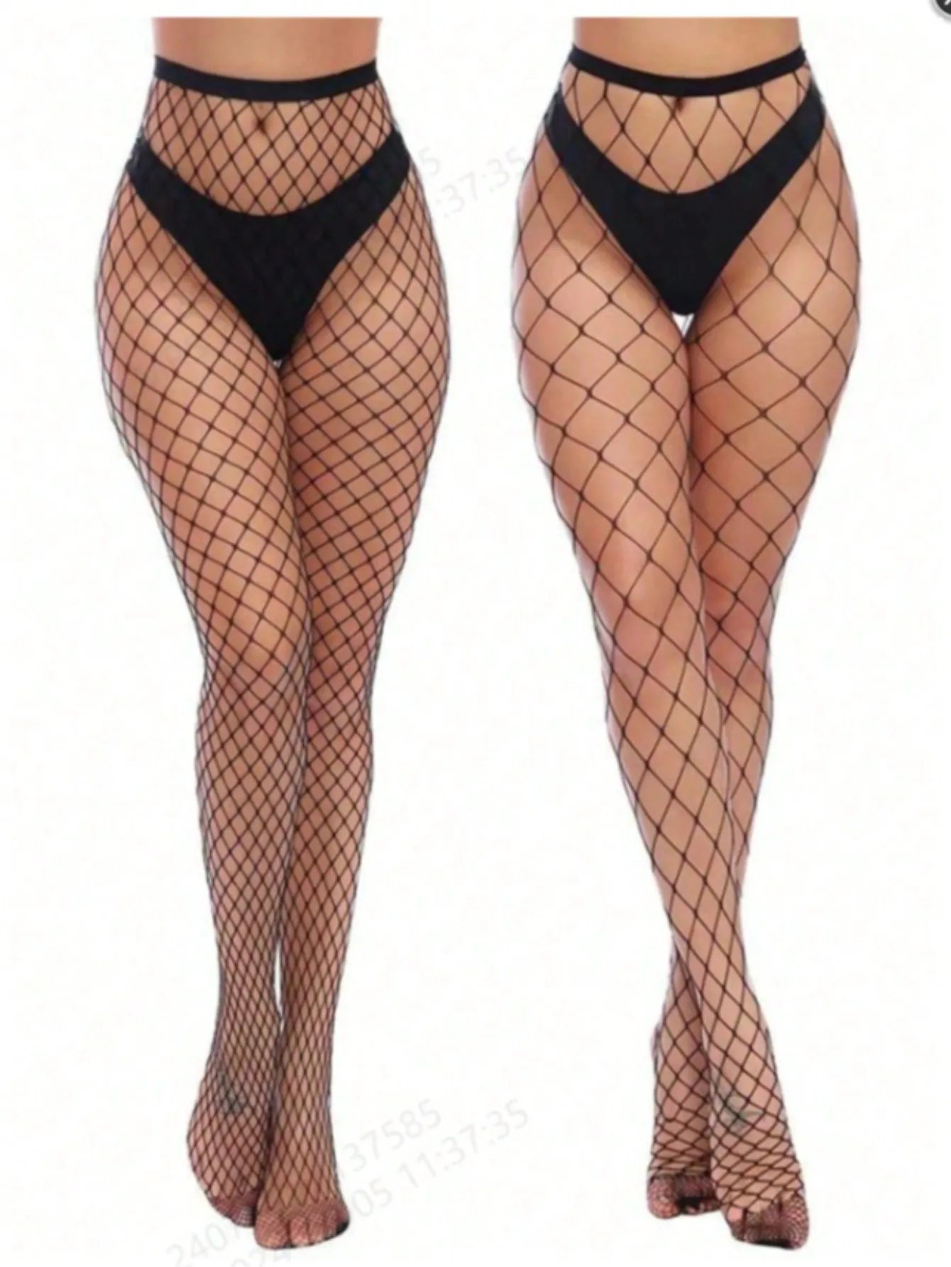 

2 Pairs Women's High Waist Fishnet Stockings Thigh High Pantyhose for Party & Costume