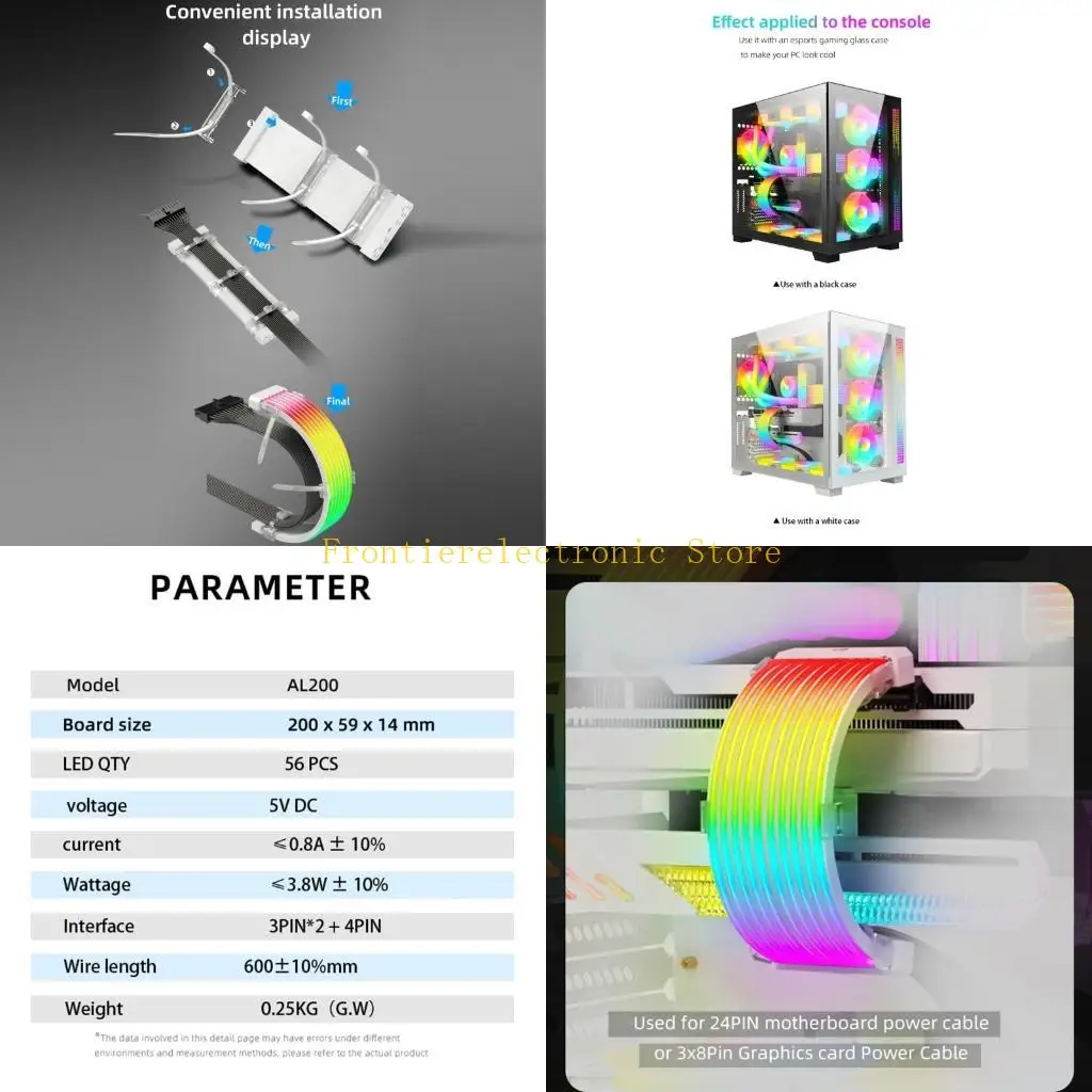 

G8DB 8 PIN -графический графический процессор ARGB Power Cable Синхронизируемый эффект освещения с помощью программного для плат