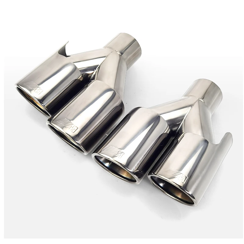 

1 pair factory export M style black chrom 304stainless steel exhaust dual pipes for car bmw modify muffler tail tips