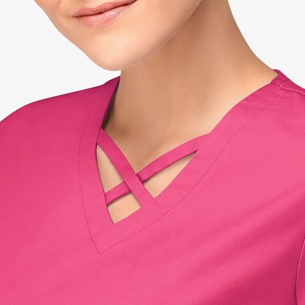 Neue vierseitige Stretch Peeling Uniformen Mode Pflege Krankenschwester Set Medizinische Peelings für Frauen Bluse Femme Spa Salon Schönheit arbeitskleidung