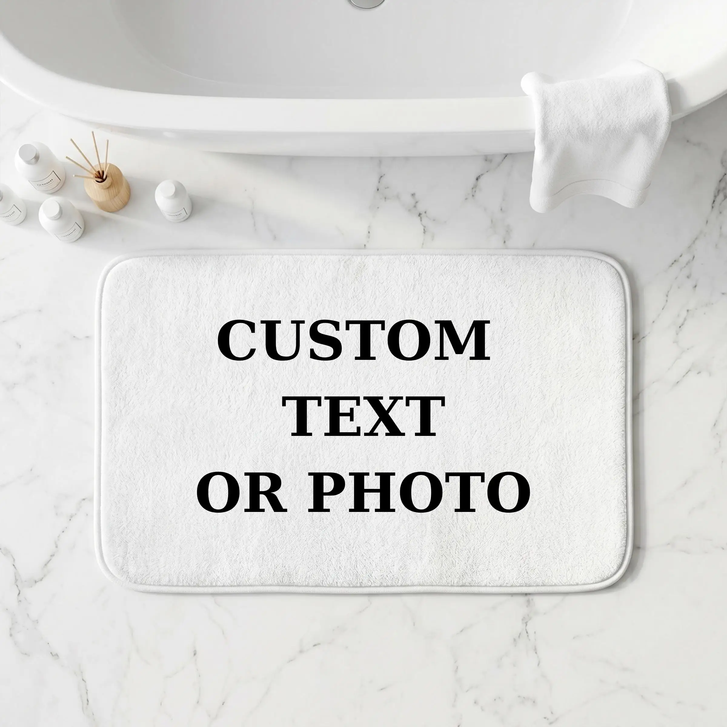 Personalized Custom Floor Mat Custom Photo Rectangle Area Rugs  Soft Carpet Rug for Bathroom Living Room Indoor Home Decor