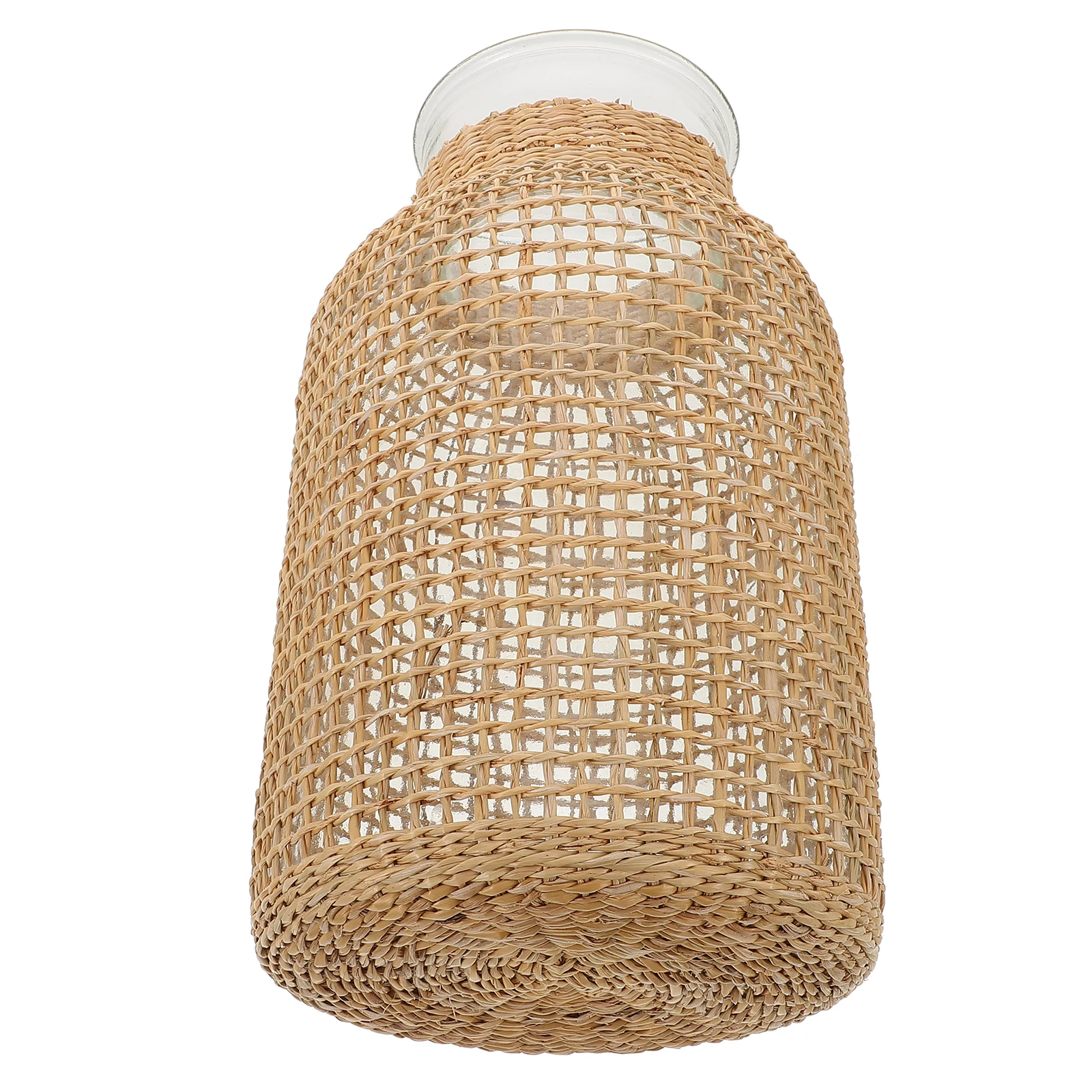 

Dry Vase Decorative Straw Woven Glass Flower Home Ornaments Centerpiece Dried Arrangement Rattan Floral