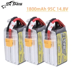 TATTU-R-LINE 1.0 14.8V 1800mAh 95C Akumulator LiPo do helikoptera RC Quadcopter FPV Racing Drone Parts Akumulator 4S z wtyczką XT60