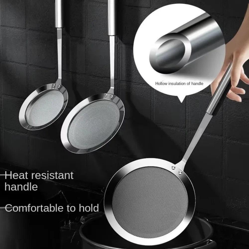 304 Stainless Steel Fine Mesh Filter Multi-Function 100 Mesh Super Dense Filter Colander Handheld Skimmer Spoon 3