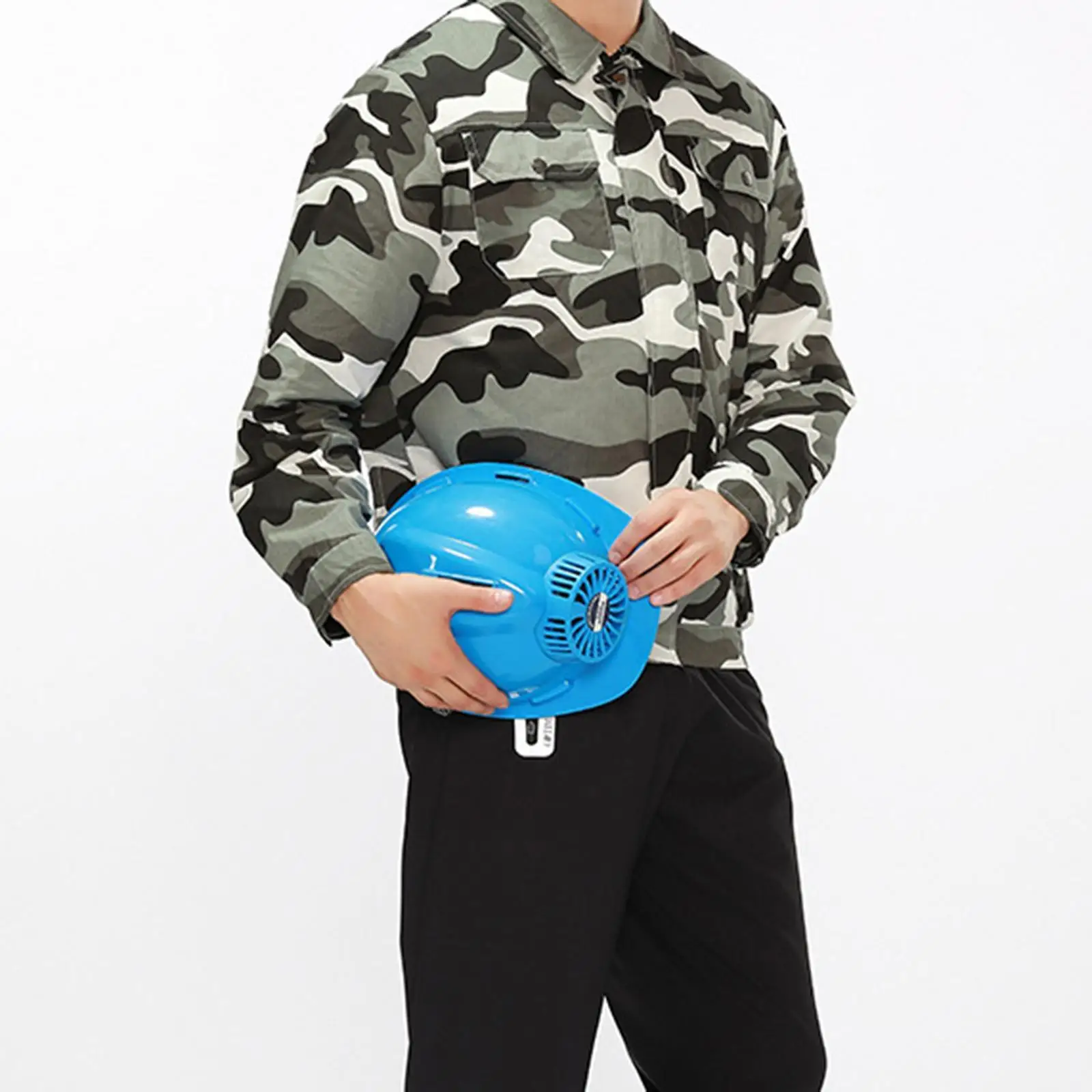 قبعة بناء صلبة مع خوذة أمان سميكة للمروحة، متعددة الوظائف باللون الأصفر