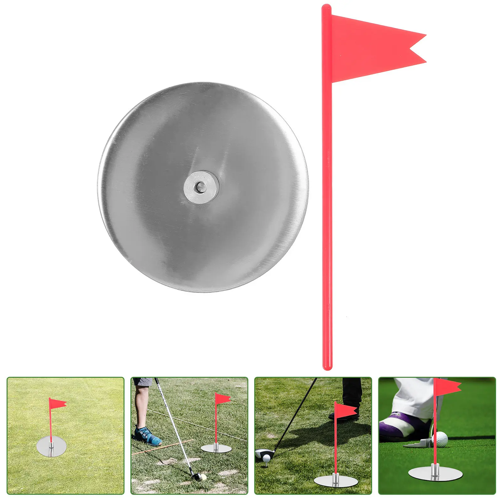 

Набор для гольфа: утолщенная портативная тренировочная установка для отработки ударов с флагом, для использования в помещении и на улице, металлическая, компактная, для отработки навыков