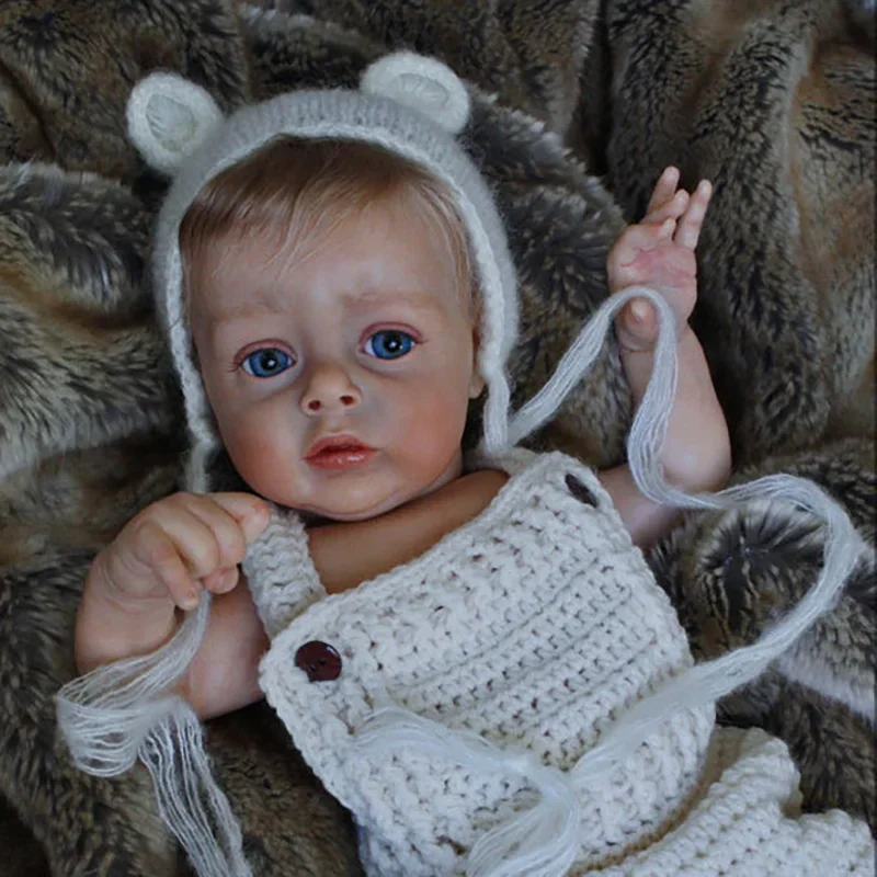 21inch 53cm Chloe Lifeike Fresh Color Unpainted Soft DIY Doll Parts with Cloth Body  Reborn Doll Kit