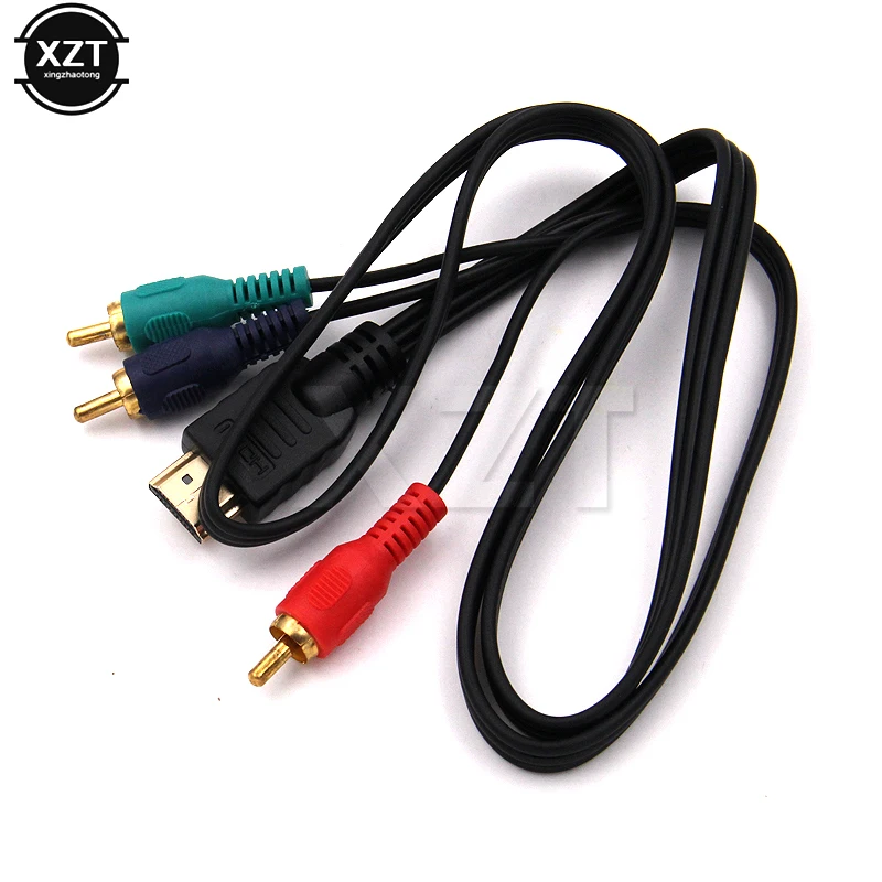 1m HDMI-compatible to 3RCA Video Audio Cable AV Adapter HD Cable 3RCA Stereo Converter Assembly for TV box DV DVD PC