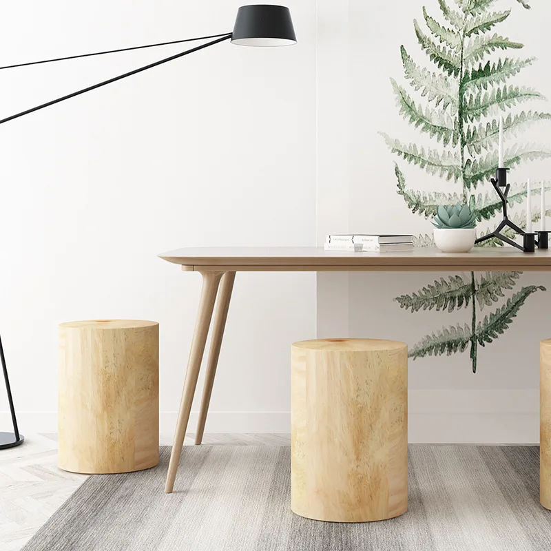 

Factory direct sales Nordic solid wood stump Japanese small coffee table simple bedside sofa corner log creative wooden pier