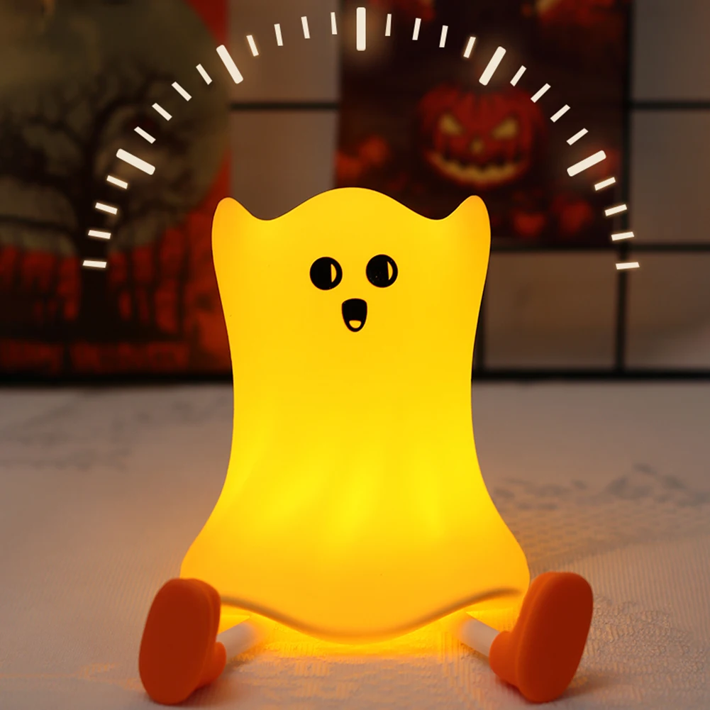 Cute Pumpkin Silicone Lamp USB Rechargeable 500mAh Battery Kids Night Light Squishy Night Lamp for Bedroom Nursery Breastfeeding