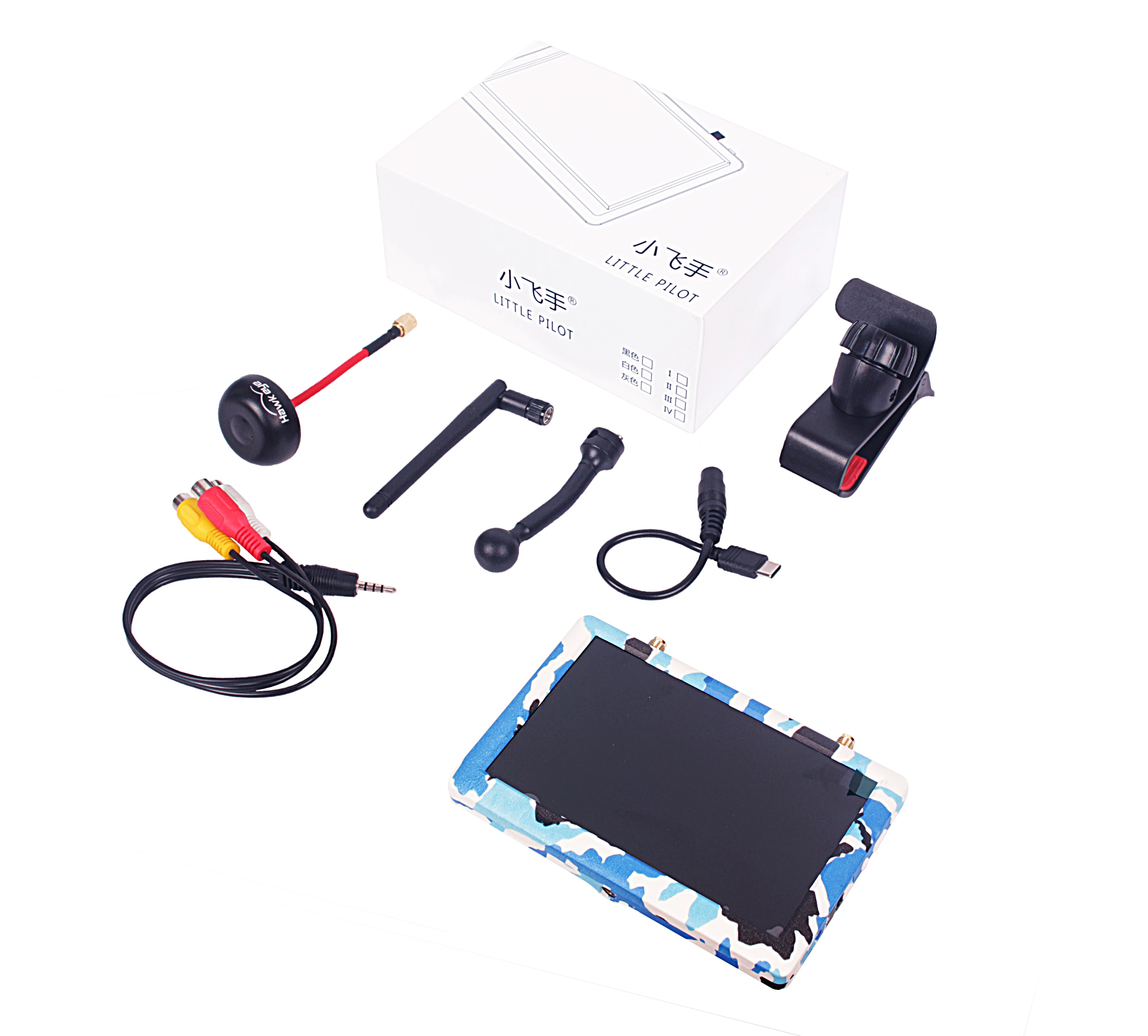 Newest Hawkeye Little Pilot 4 5.8GHZ 48CH Built in DVR Battery Dual Receivers 800X480 Led FPV Monitor For RACING DRONE