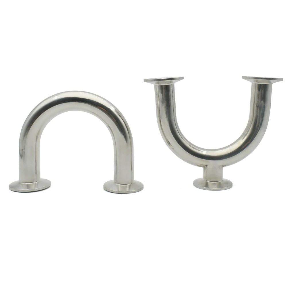 19/25/32/38/45/51mm Sanitary Grade U-bend, U-3-way Bend, 304 Stainless Steel Three Clip U-bend Joint