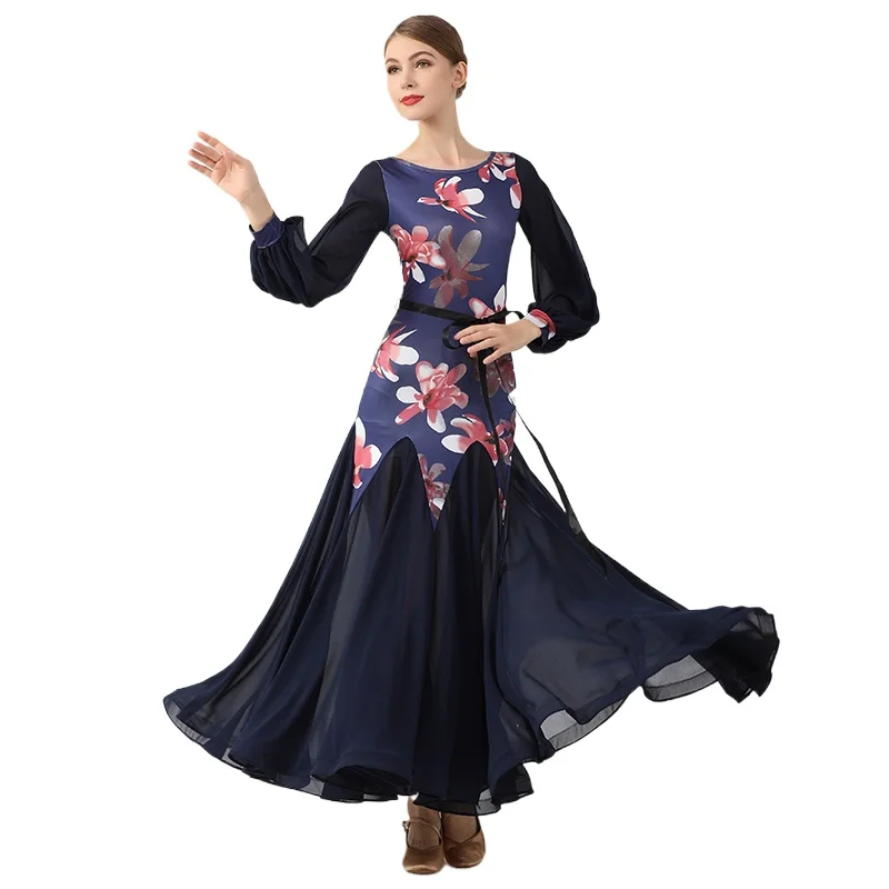 2024 New Ballroom Dance Competition Dress Dance Ballroom valzer abiti Standard Women Ballroom Costumes S9077