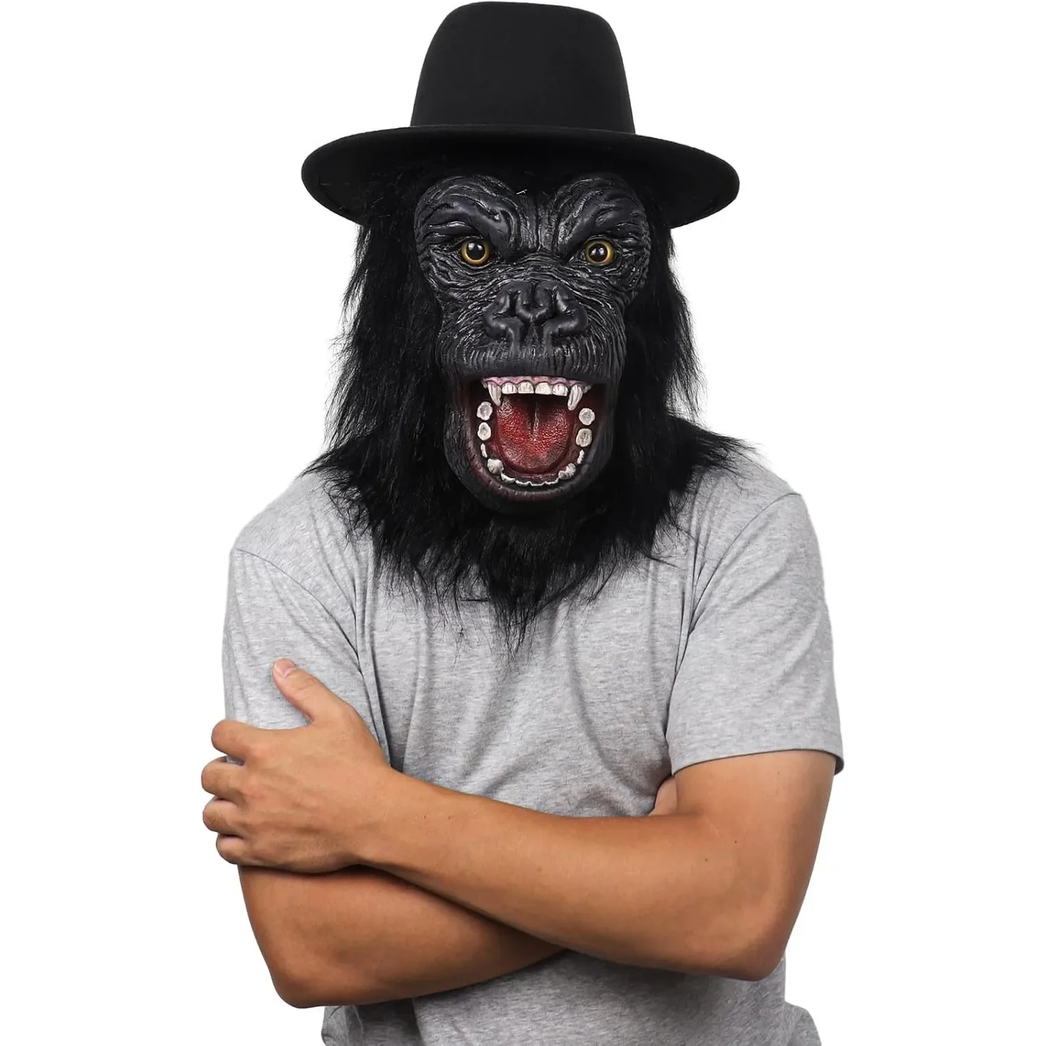 King Kong Mask Horror Animal Gorilla Monkey Masks Novelty Halloween Cosplay Costume Headgear Animal Party Chimp Full Face Helmet