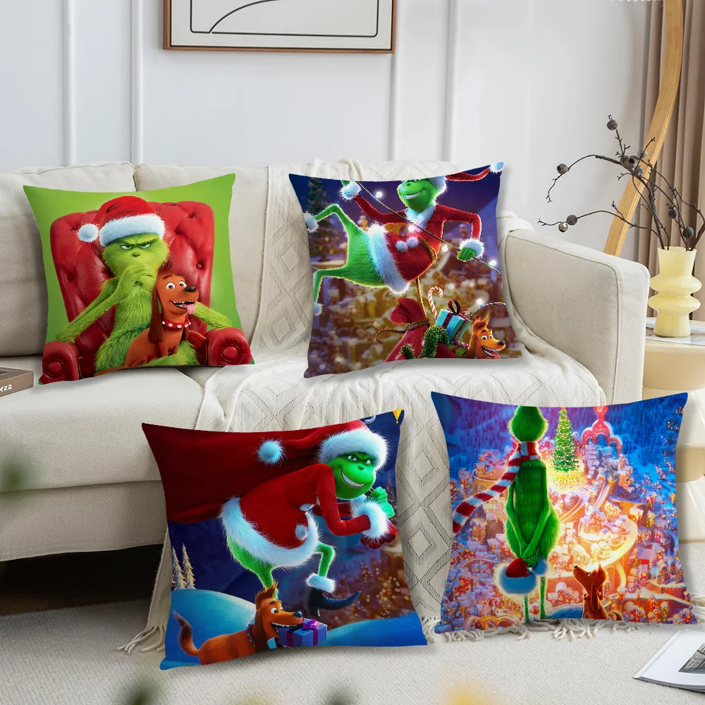 

The Cartoon G-GrinchS Movie Pillow Case Living Room Sofa Cushion Cover Suitable For Home Bedroom Room Decoration