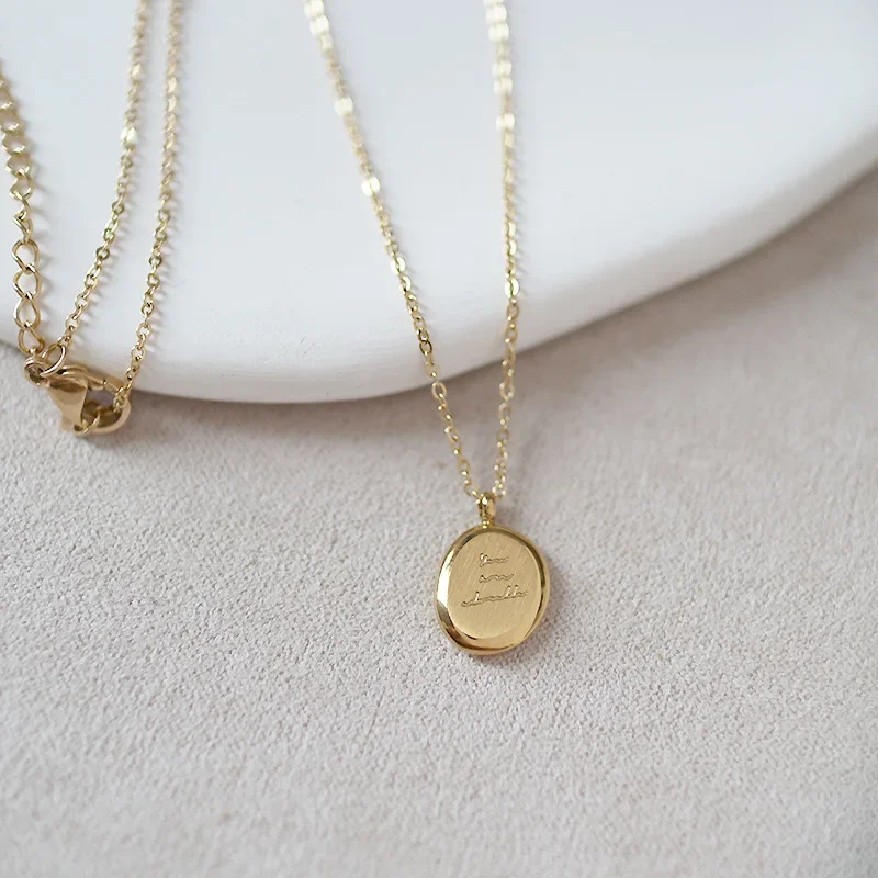 925 실버 불규칙한 타원형 펜던트 맞춤형 3D 매력 맞춤형 메시지 목걸이 완두콩 모양의 보석 목걸이 골드 크리스마스