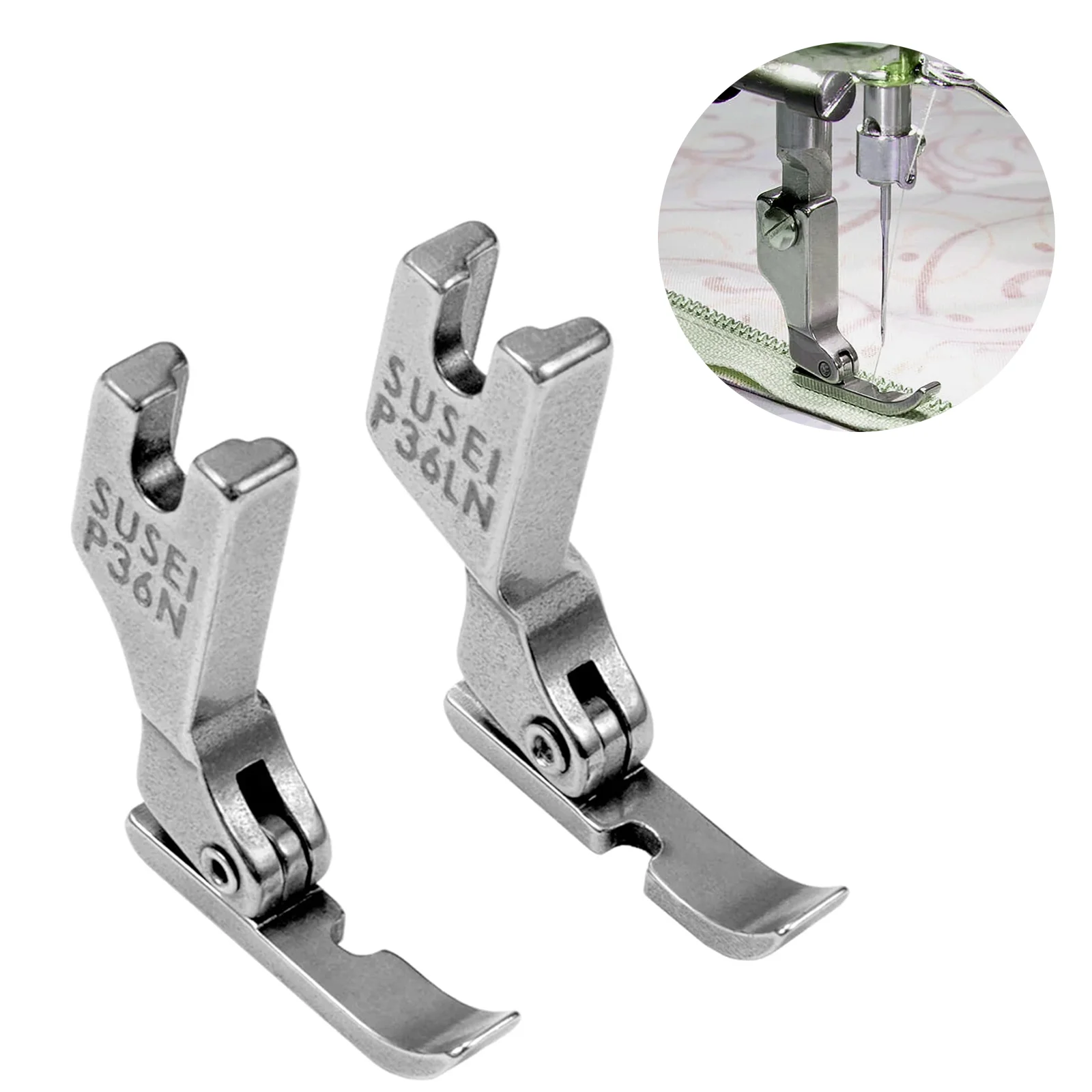 All Steel P36N P36LN Cording Zipper Presser Foot For Singer Brother Juki Babylock Industrial 1-Needle Sewing Machine Accessories