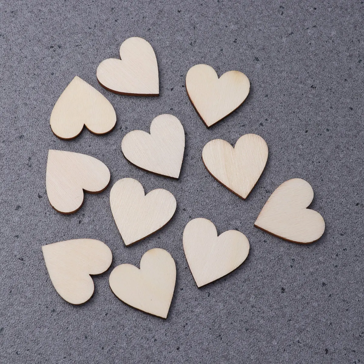 

50Pcs Wooden Heart Shapes Blank Slices for Scrapbooking Wedding Crafts DIY Wood Discs Embellishments and Art Projects