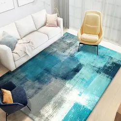 Modern Abstract Carpet Decoration Living Room European Style Luxury Bedroom Large Area Rug Washable Non-slip Elastic Flannel Mat