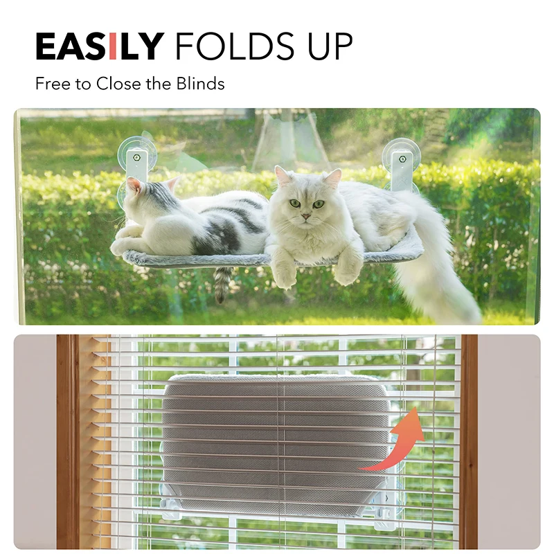 New Foldable Balcony Cat Hammock Cat Utensils Strong Suction Cup Cat Hanging Window Hammock Fat Cat Cat Nest Pets Supplies