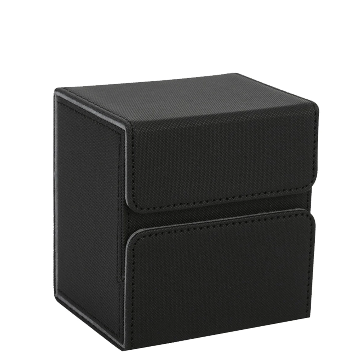 Caja de almacenamiento de tarjetas A14M con bandeja para dados, estuche para tarjetas coleccionables para reuniones de tarjetas con funda de juego, negro + gris