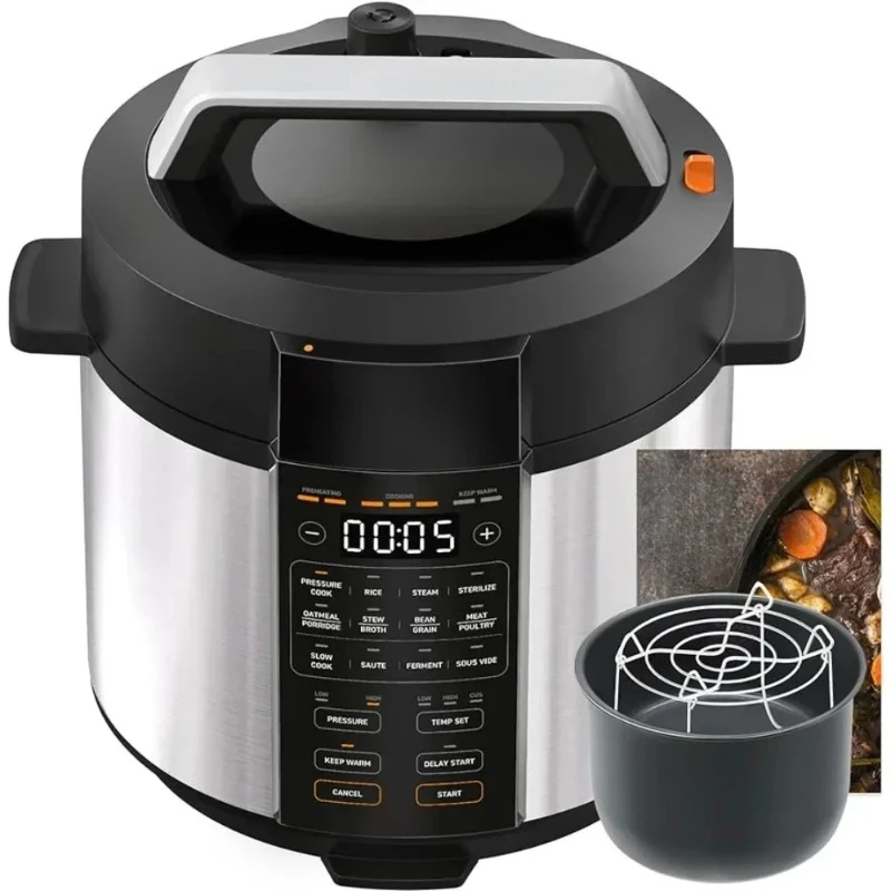 

# l Electric Pressure Cooker 6 Quart, 9-in-1 Instant Multi Cooker, 13 Presets, Rice Slow Sauté Pot, Sous Vide, Sterilizer