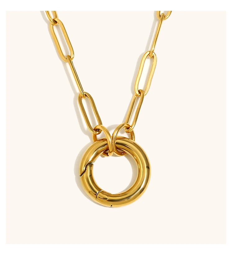 La. Muses Chain Styles Large O-Shaped Spring Buckles DIY Necklaces Stainless Steel Women's Fashion Waterproof Jewelry Gifts