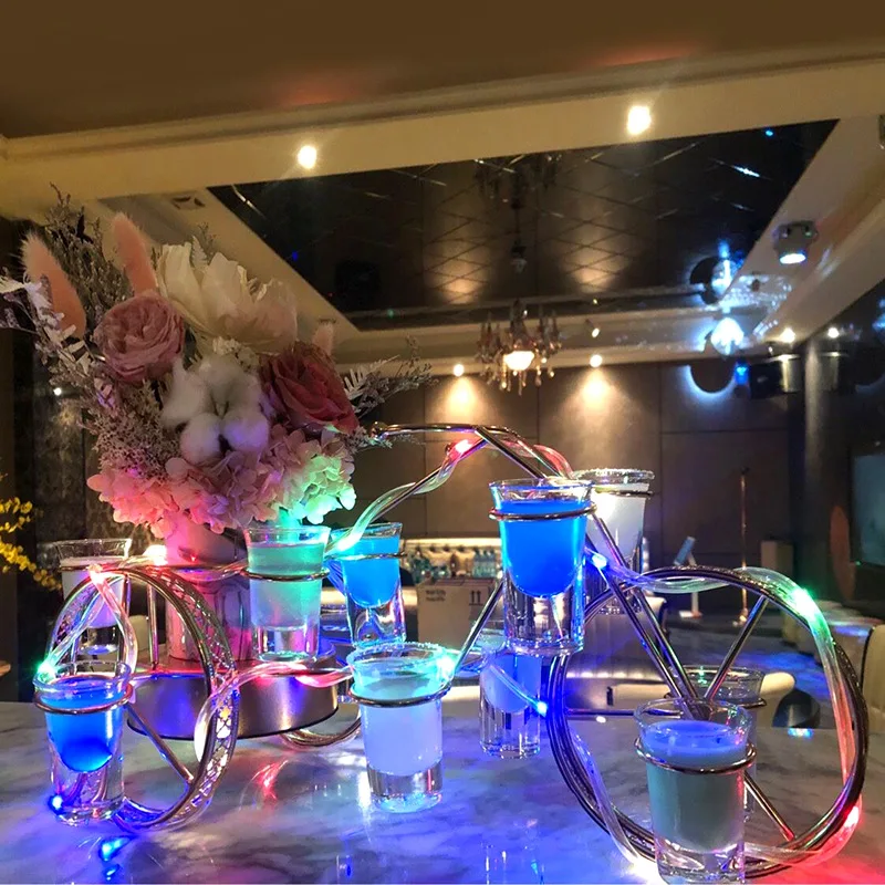 bicycle luminous cup holder Essential for night clubs Cocktail bullet  rechargeable metal