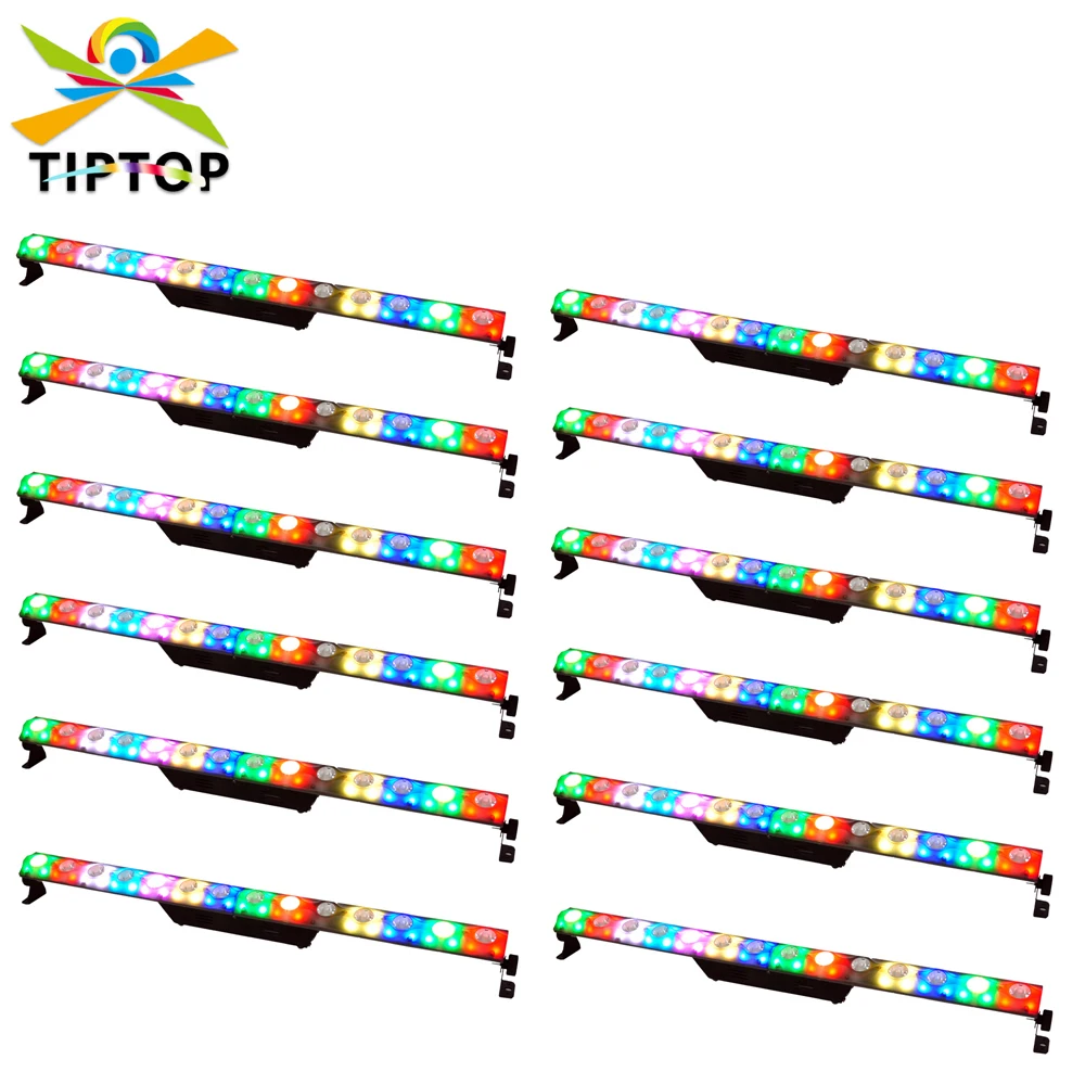 

12Pack RGB Wall Washer Light 14x3W IP60 Waterproof Pixel Chase Wash Flood Strip Light for Stage Party Wedding Christmas Decorate