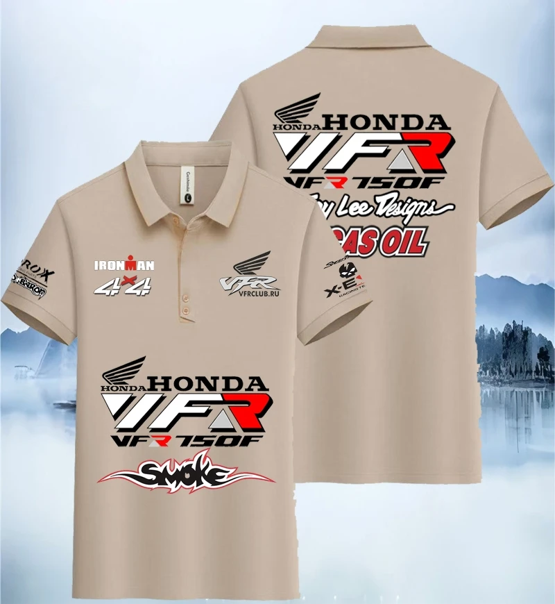 

Летняя модная тенденция унисекс, одинаковые спортивные повседневные рубашки поло для бега с логотипом Honda для пар, мужчин и женщин