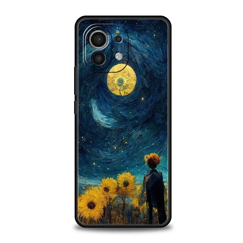 Phone Case For Xiaomi Mi 14 13 12 11 Lite 13T 12T 11x 11T 10T Pro 9T Note 10 Lite Soft Silicone Cover Starry night van gogh