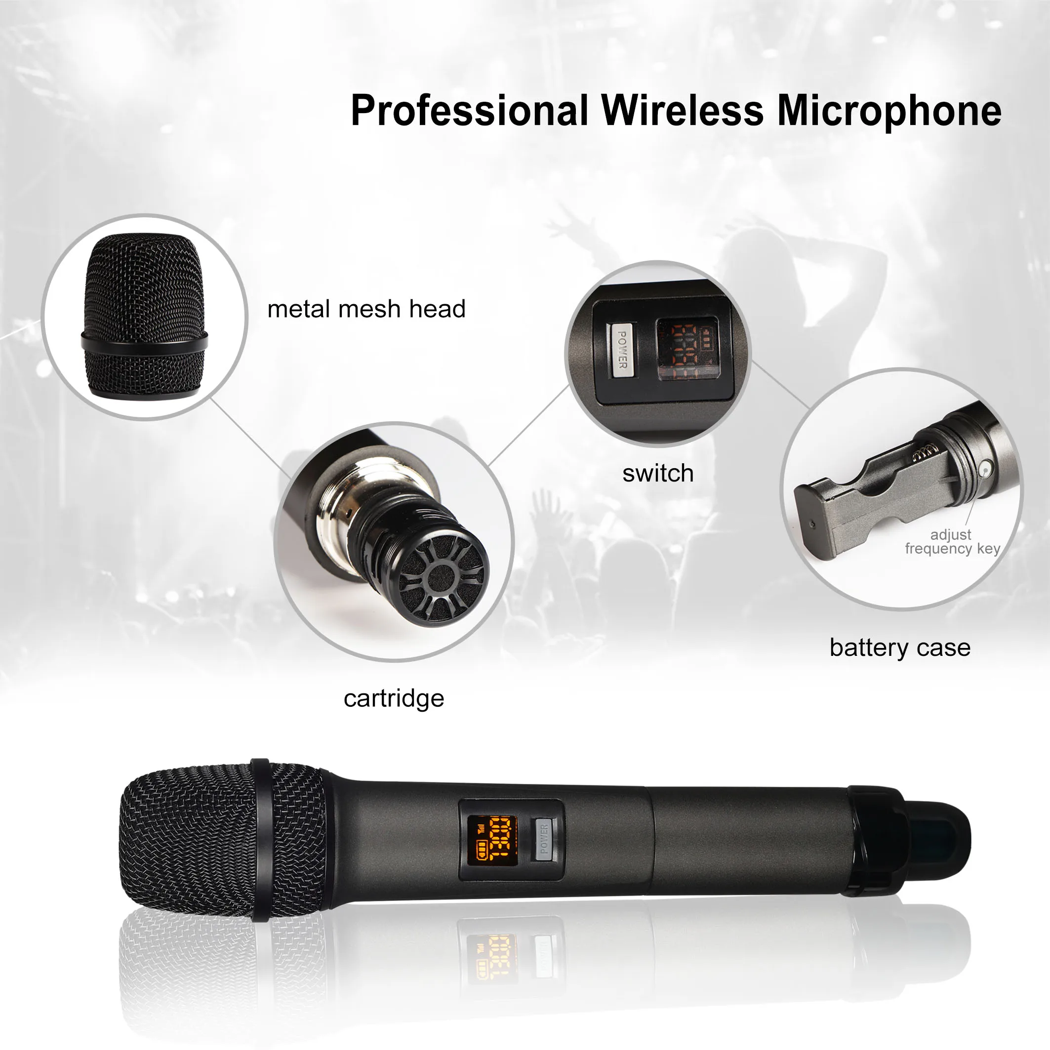 GAW-RM70 Pro Audio Hot Sale Professional UHF Wireless Microphone System For Stage And Karaoke Handheld Microphone