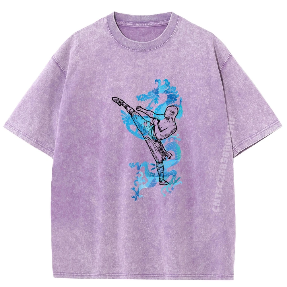 أحدث تي شيرت رجالي شاولين مونك دراجون مضحك تي شيرت رجالي قطن مريح مغسول