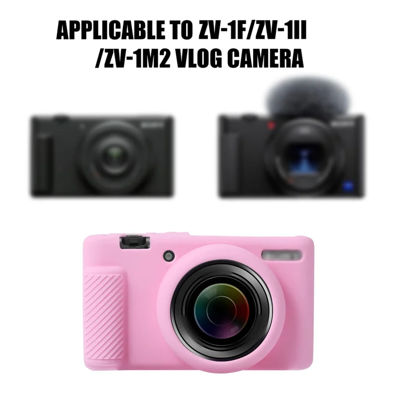ABGN カメラケースプロテクター Sony ZV-1F ZV-1 II ZV-1M2 用、シリコンカメラ保護カバー ピンク