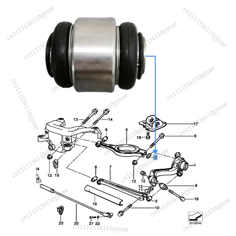 33326775551 Rear Axle Control Trailing Arm Arms Bushing for BMW E36 E46 X3 318i 320i 325i 330i 1992-2010  33321092247 3332677078