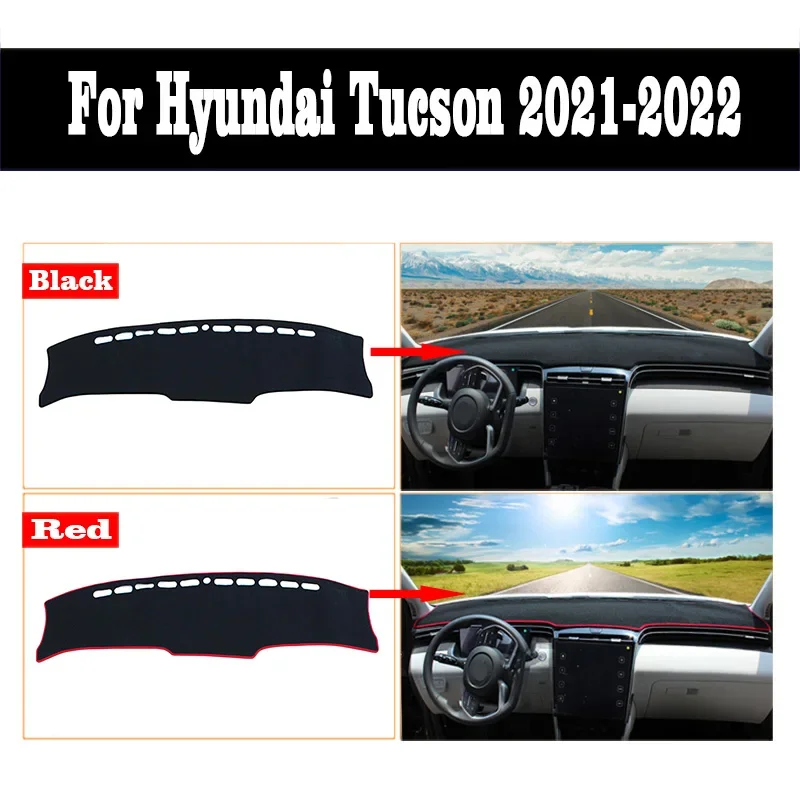 

Car Console Dashboard Mat Anti-UV Mat Cover Carpets Sunshade Avoid Light Pad For Hyundai Tucson L NX4 2021 2022 2023 Accessories
