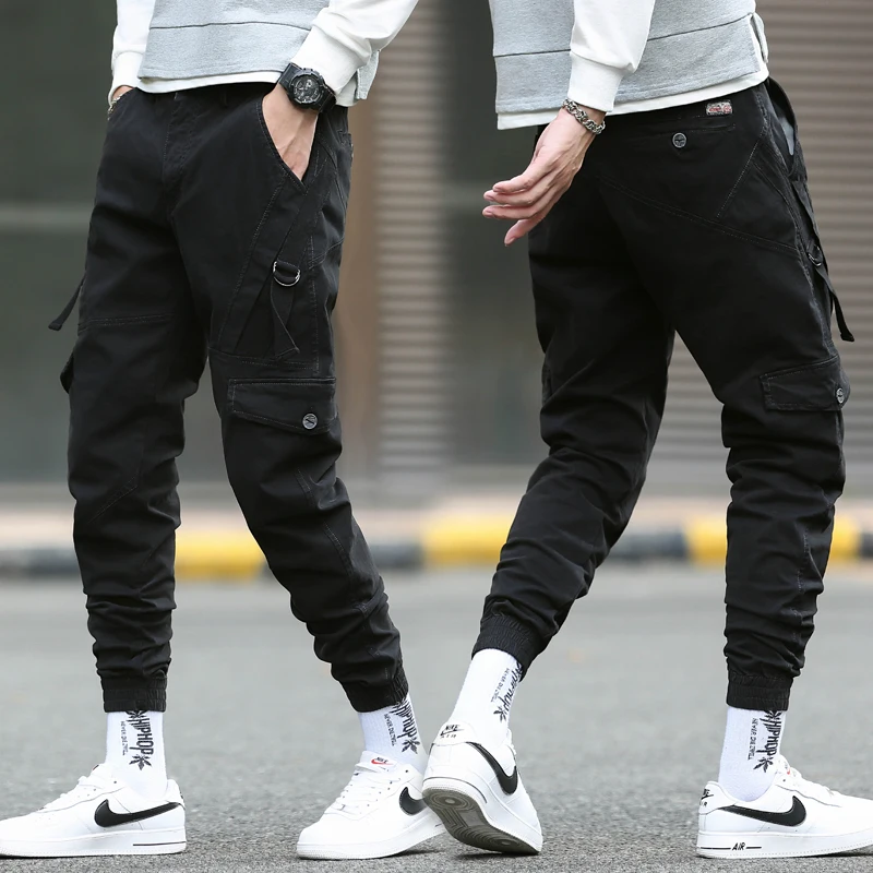 

Autumn Ribbons Harem Joggers Men Cargo Pants Streetwear Hip Hop Casual Pockets Track Pants Male Harajuku Fashion Trousers