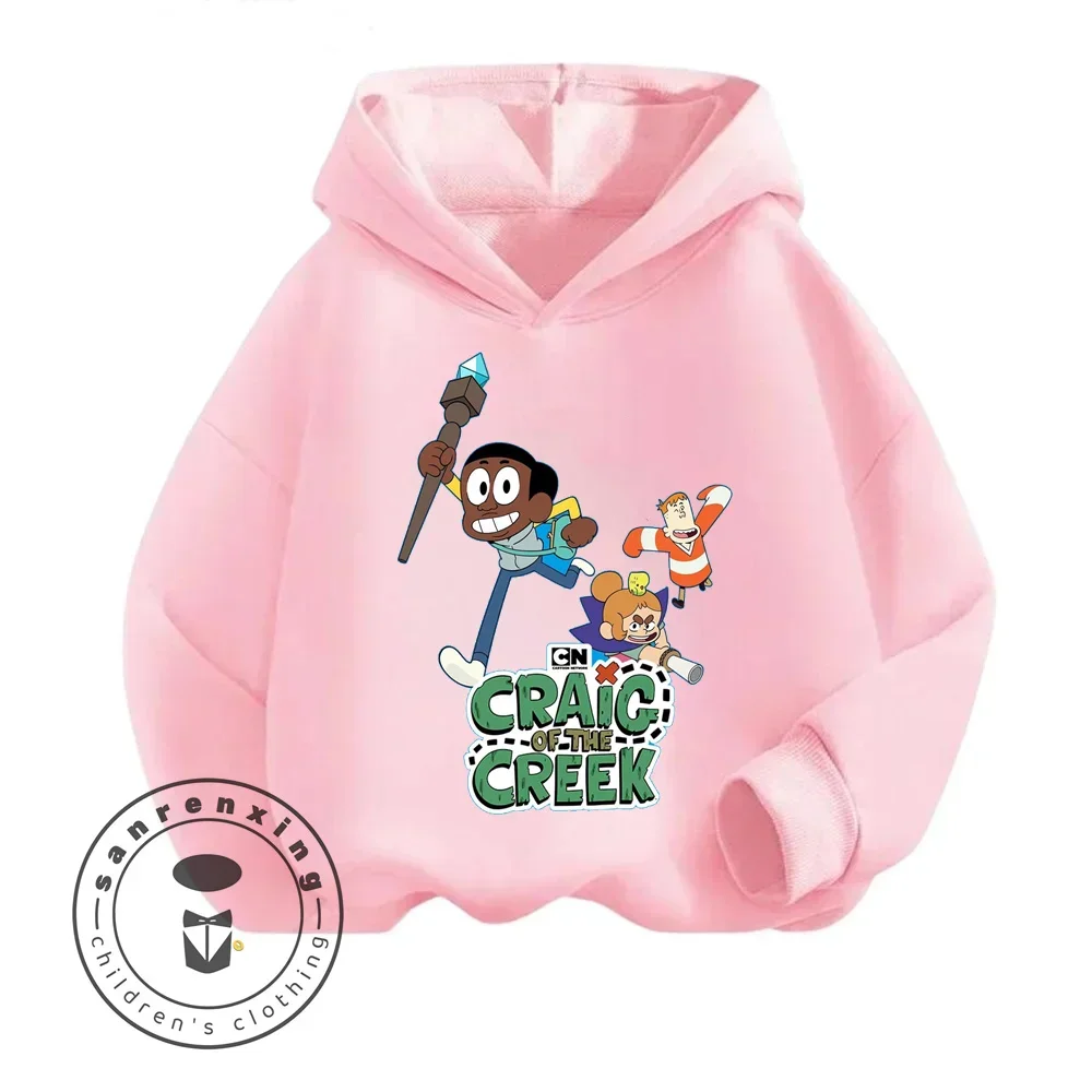 Cartoon Boys Sweatshirt Cotton Girls Hoodie Craig of the Creek Full Sleeve Jumper Early Fall Top Cloth Children's Shirt