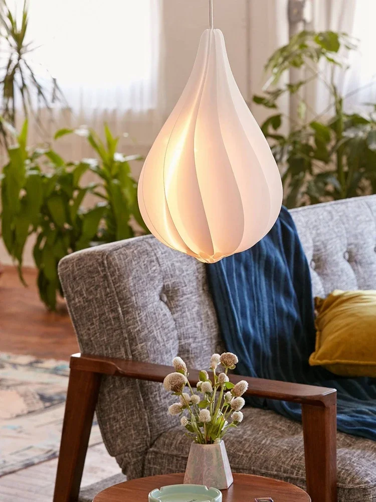 Nordic niche light luxury restaurant living room model room water drop lampshade chandelier люстра подвесная люстра потолочная