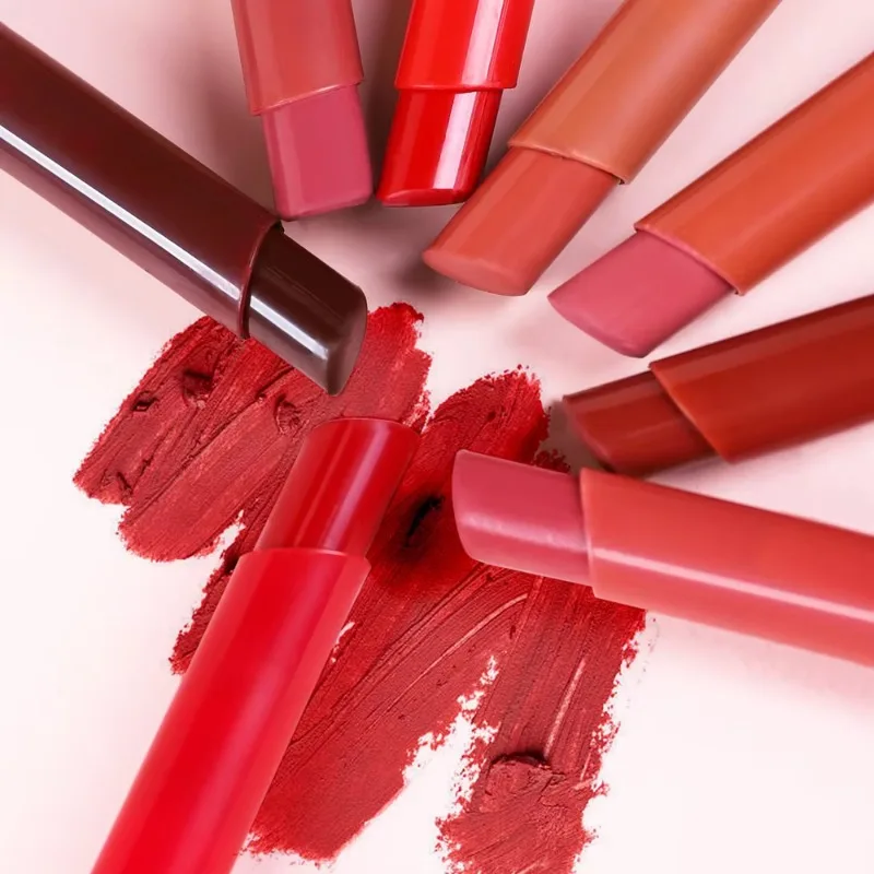 8 ชิ้น/เซ็ต Matte ลิปสติก Nude Velvet Waterproof Lip Stick ปากกาแต่งหน้าเครื่องสําอางสีชมพู Long Lasting Tinted Lip Balm